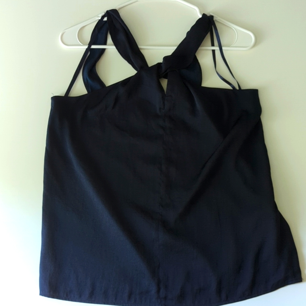 Banana Halter Front Navy Blue Blouse